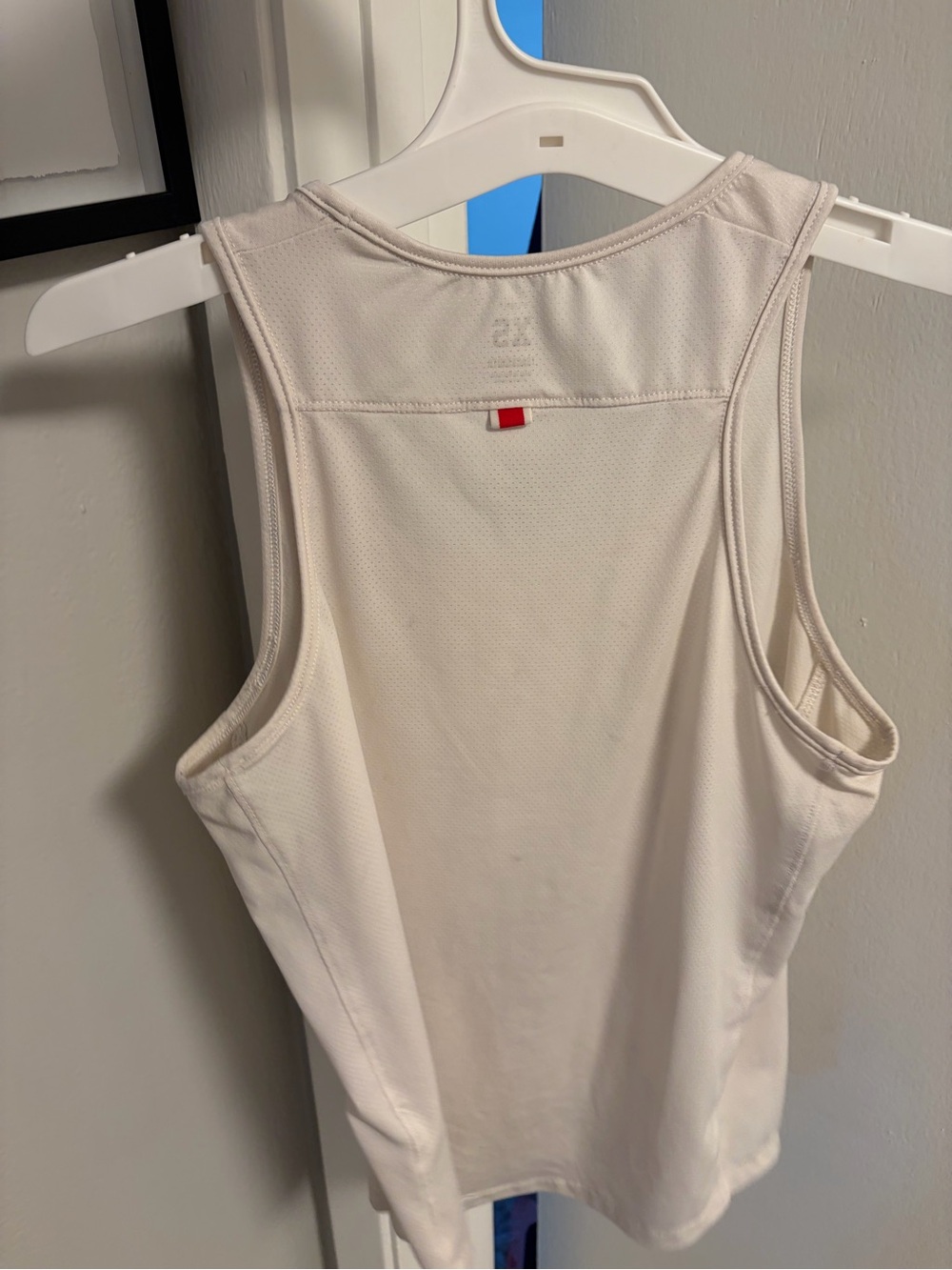 Tracksmith Cream Performance Tank with Rabbit Logo - Picture 6 of 11